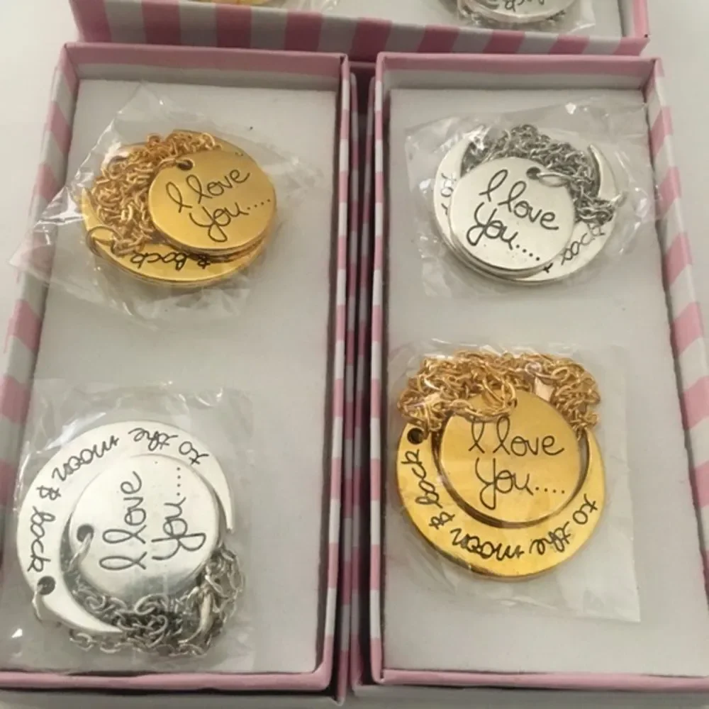 (2) I Love You To The Moon and Back Necklaces